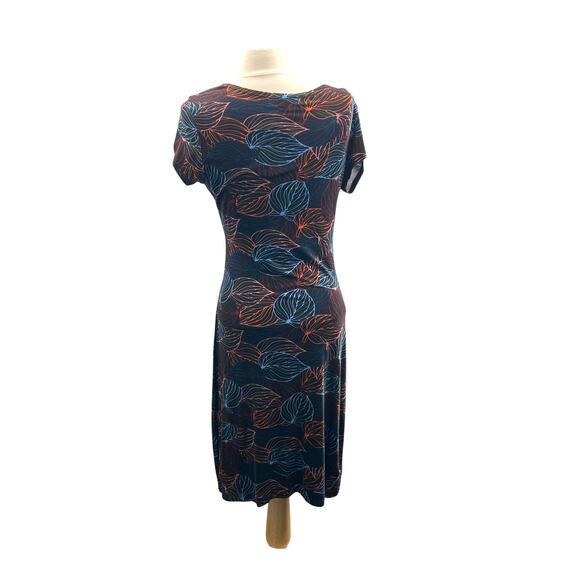 Mexicali Blues Shelby Faux Wrap Dress Black Leaf Print Slight Stretch Size Small - Picture 6 of 12